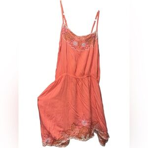 Raviya Coral Floral Embroidered Women’s Medium Dress